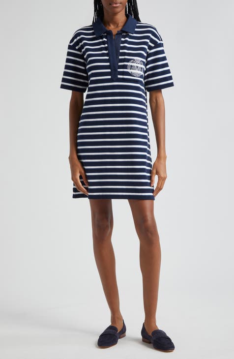 Terrence Stripe Cotton Blend T-Shirt Dress