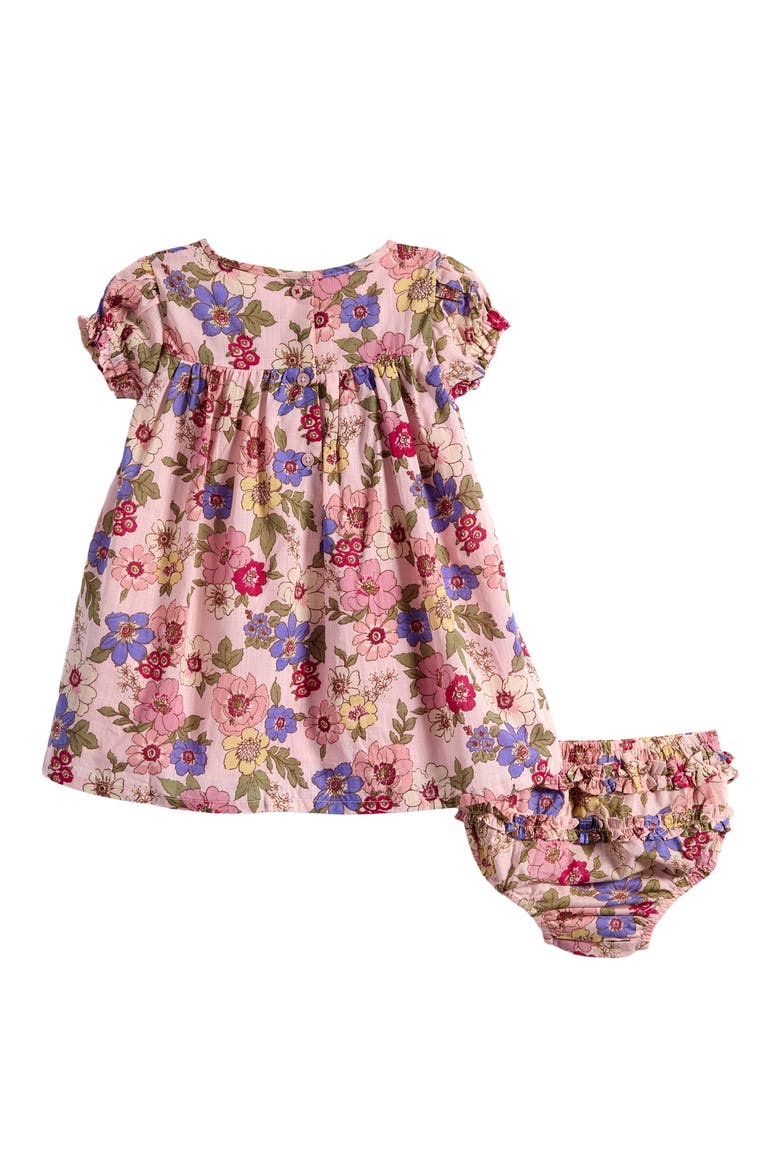 Floral Cotton Dress & Bloomers Set, Alternate, color, MID PINK FLORAL
