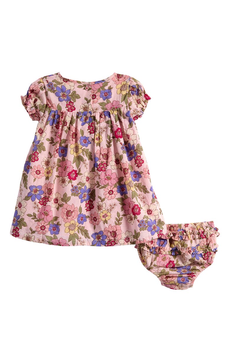 Mini Boden Floral Cotton Dress & Bloomers Set, Alternate, color, Mid Pink Floral
