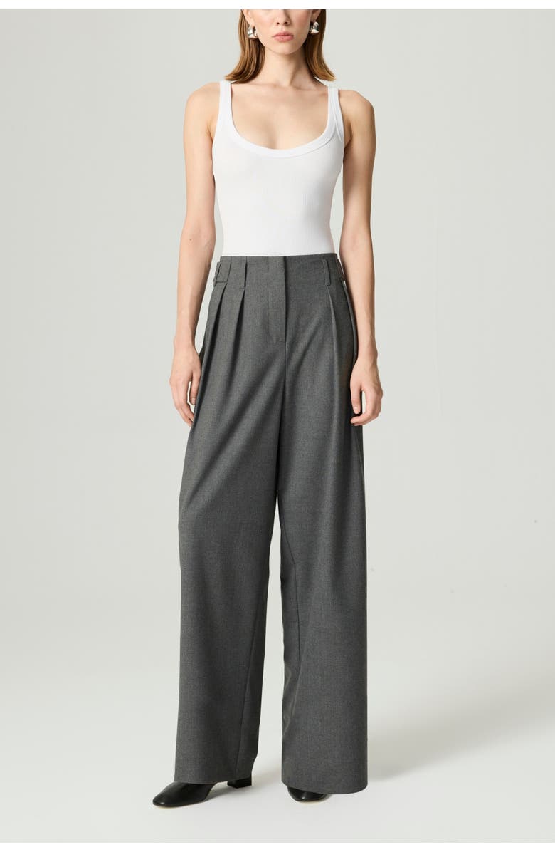 Nocturne High-Waist Pleated Wide-Leg Pants, Alternate, color, Grey