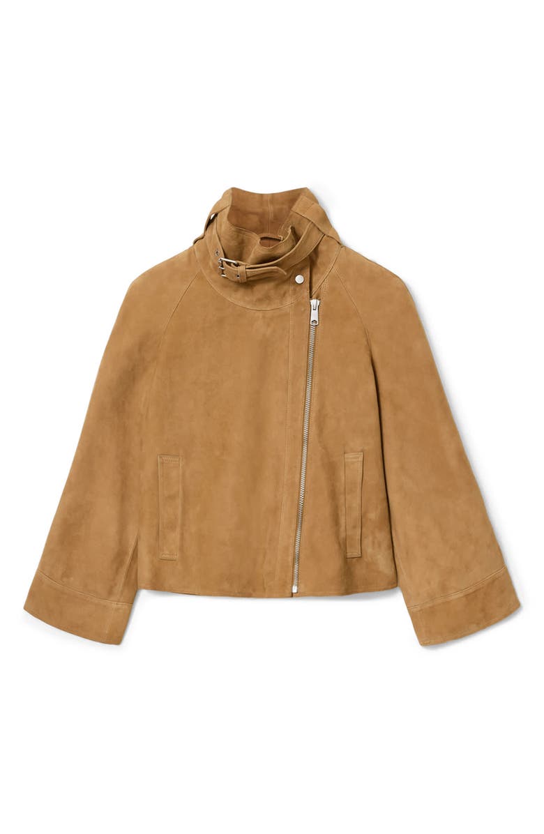 AllSaints Rhodes Suede Jacket, Alternate, color, Camel Brown