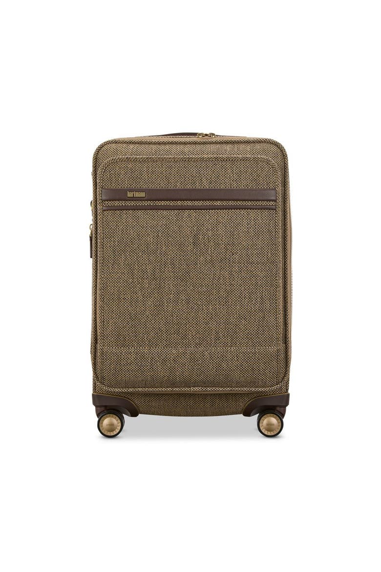 Tweed Carry-On Expandable Spinner, Main, color, Tweed/Natural Leather