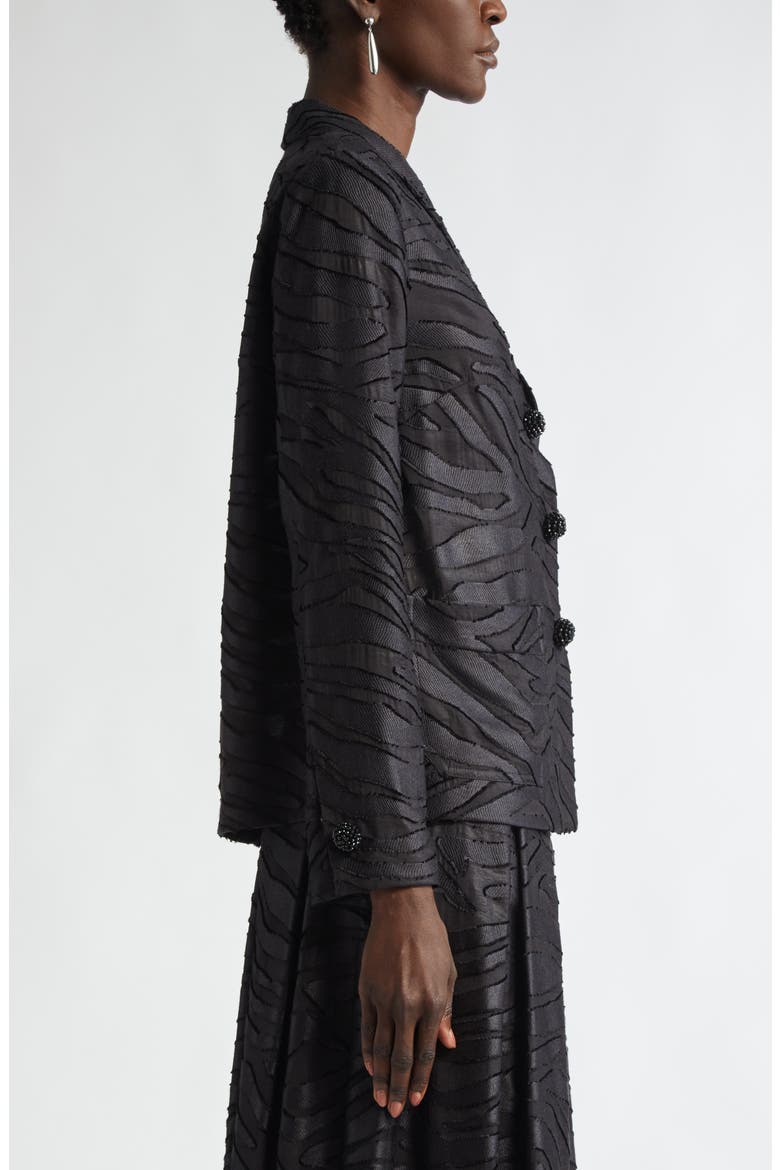 Zebra Fil Coupé Boxy Jacket, Alternate, color, BLACK