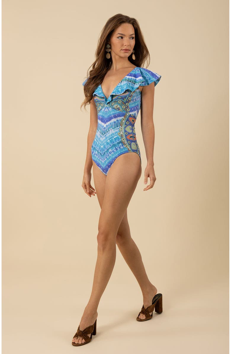 Hale Bob Nevaeh Ruffle Swimsuit, Main, color, 