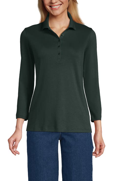 3/4 Sleeve Supima Cotton Polo Shirt