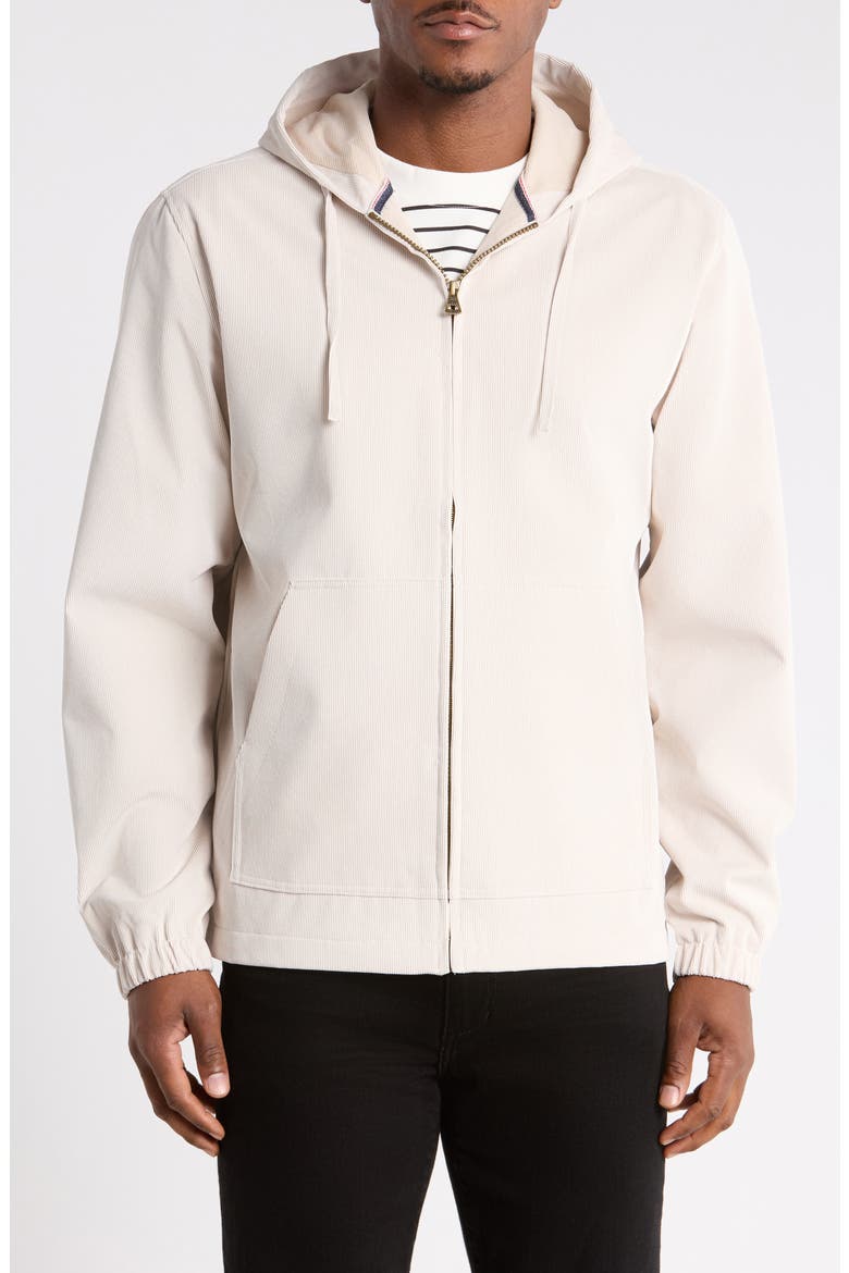 Corduroy Full Zip Hooded Jacket, Main, color, STONE
