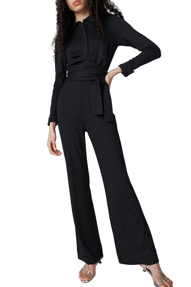 Michele Wide Leg Jumpsuit, Alternate, color, BLACK