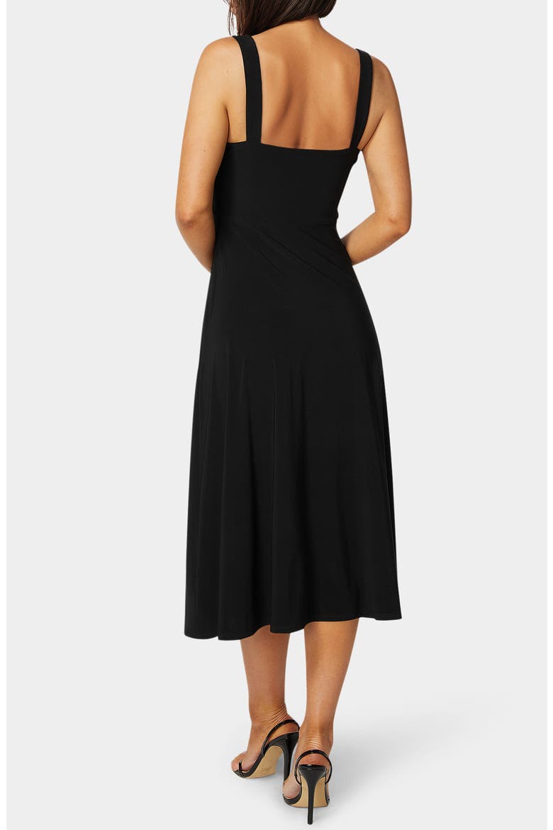 Sweetheart Fit and Flare Midi Dress, Alternate, color, BLACK