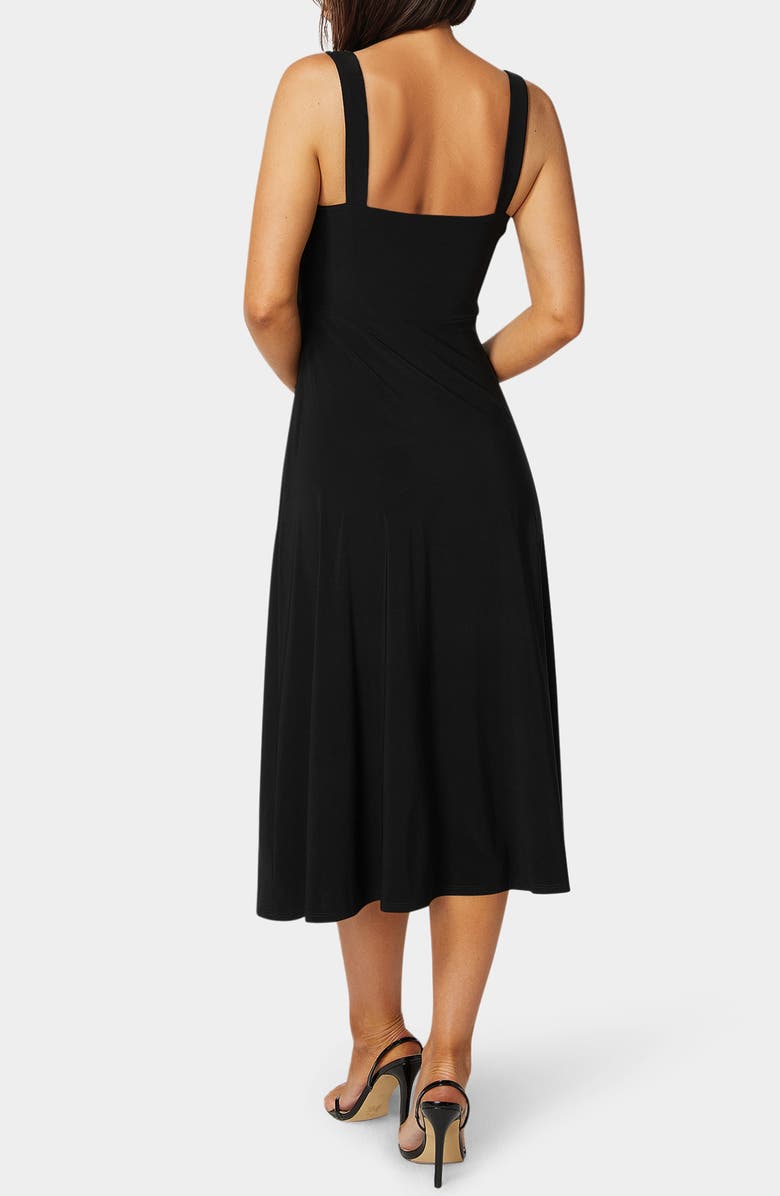bebe Sweetheart Fit and Flare Midi Dress, Alternate, color, Black