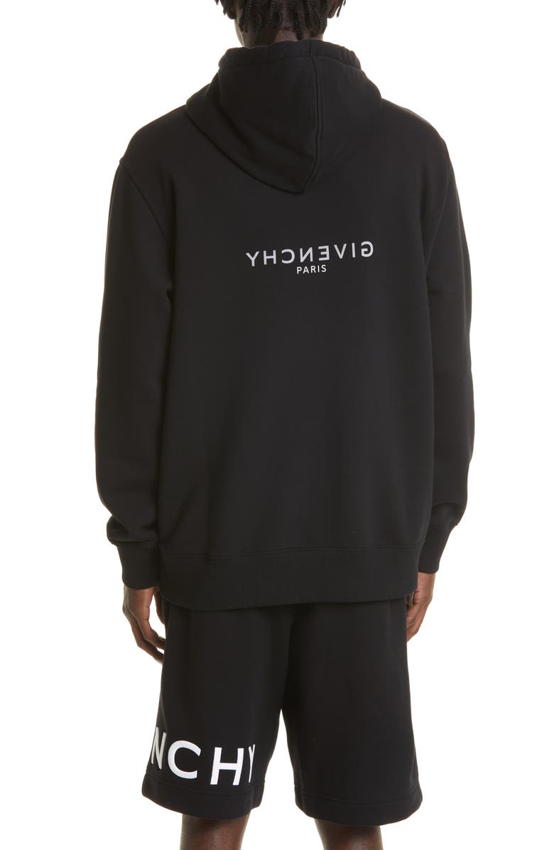 Givenchy Classic Fit Logo Hoodie, Alternate, color,