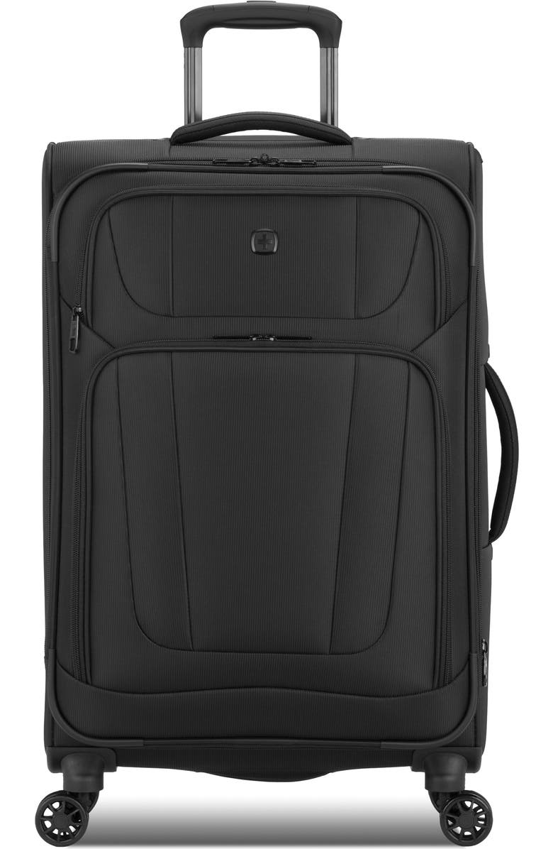 SWISSGEAR 24-Inch Softside Spinner Luggage, Main, color, Black