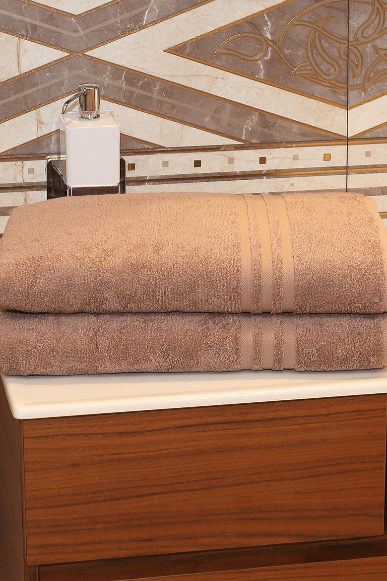 Denzi Bath Sheet - Set of 2 - Latte, Alternate, color, LATTE