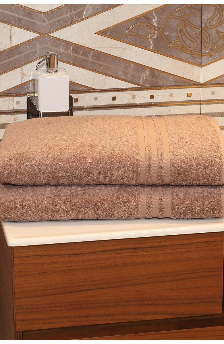 Linum Home Textiles Denzi Bath Sheet - Set of 2 - Latte, Alternate, color, 