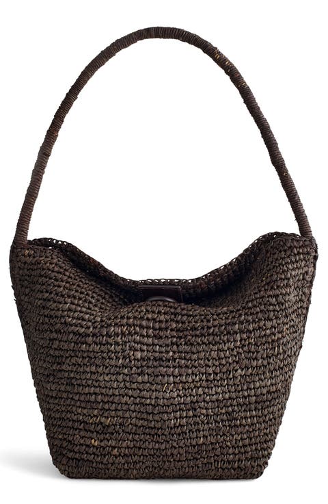 The Signature Woven Raffia Shoulder Bag