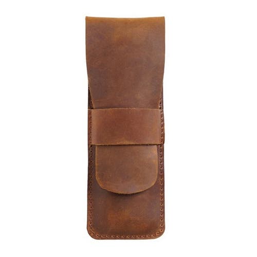STEEL HORSE LEATHER Paiman Leather Pen Holder | Handmade Leather Fountain Pen Pouch in Brown  product
