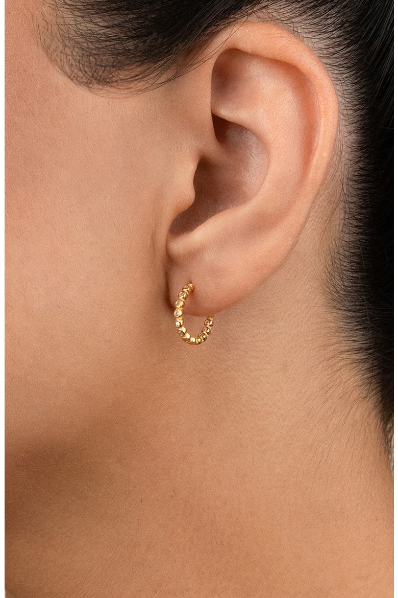 Bezel Hoop Earrings, Alternate, color, GOLD