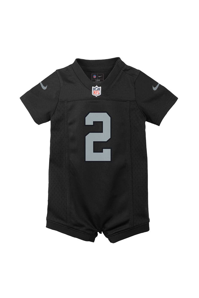 Newborn Nike Ashton Jeanty Black Las Vegas Raiders Romper Game Jersey, Alternate, color, Black