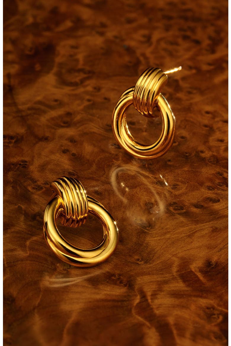 Demi Oversized Stud Earrings, Alternate, color, Gold