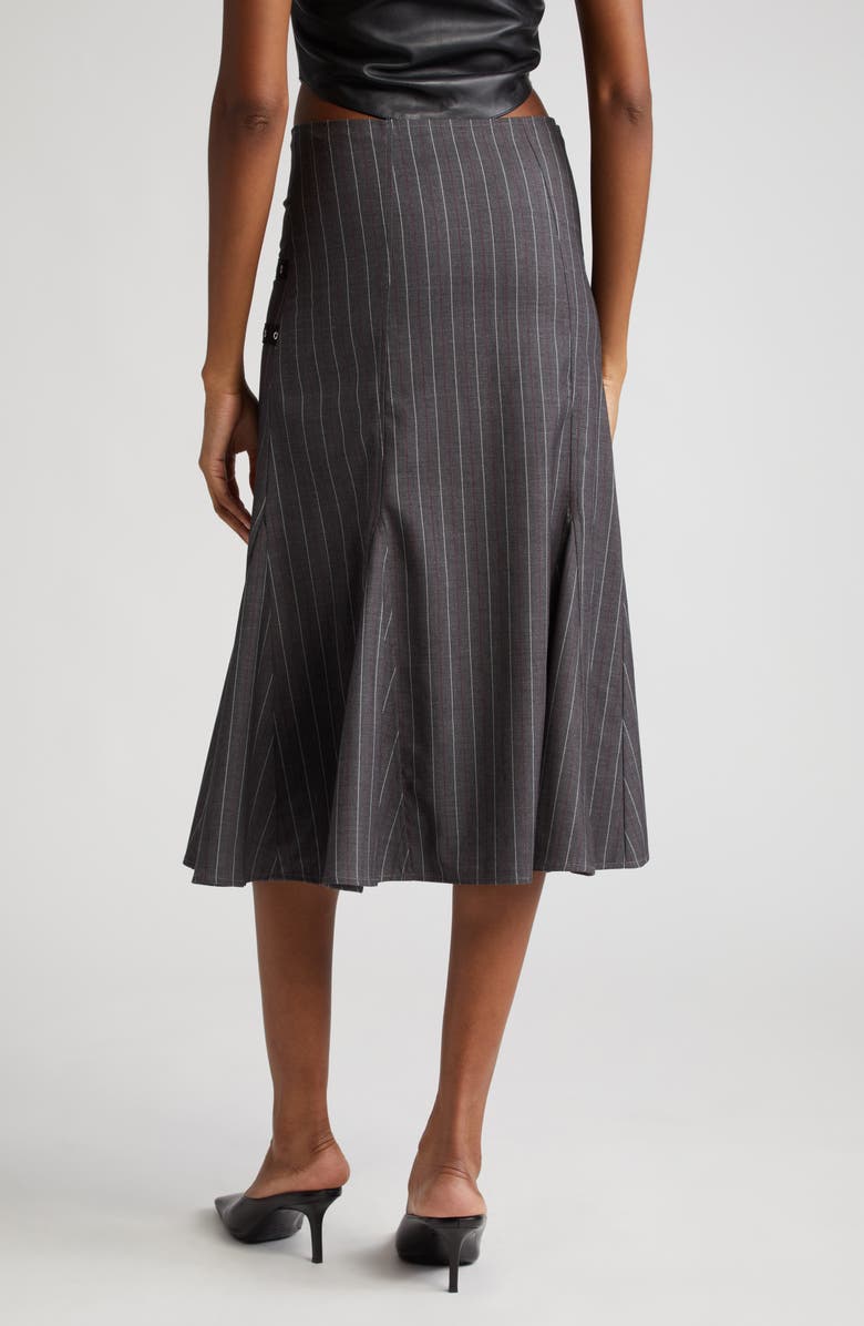 Miaou Alma Pinstripe Buckle Strap Skirt, Alternate, color, 