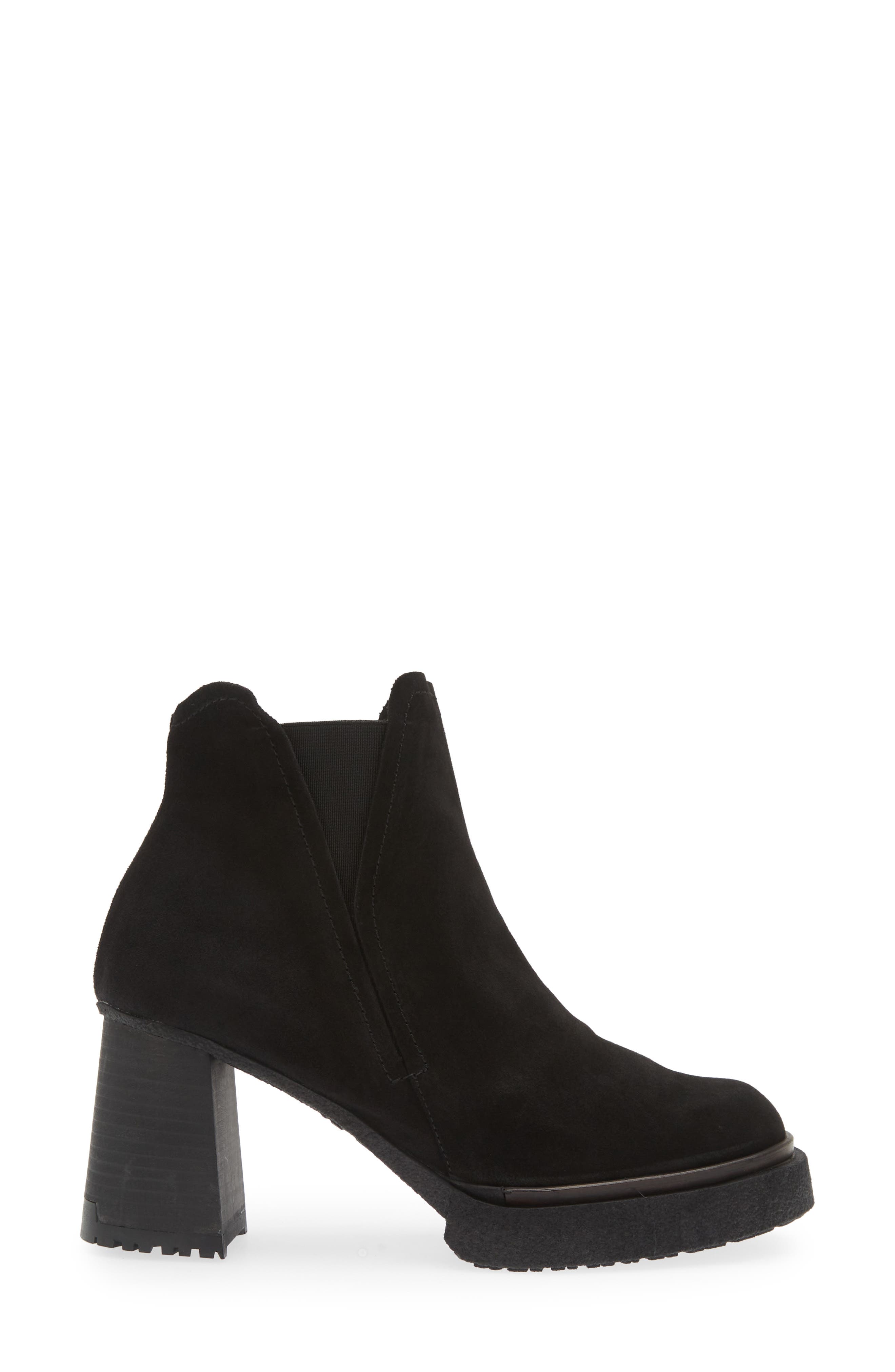 Wonders Platform Chelsea Boot, Alternate, color, Black Suede