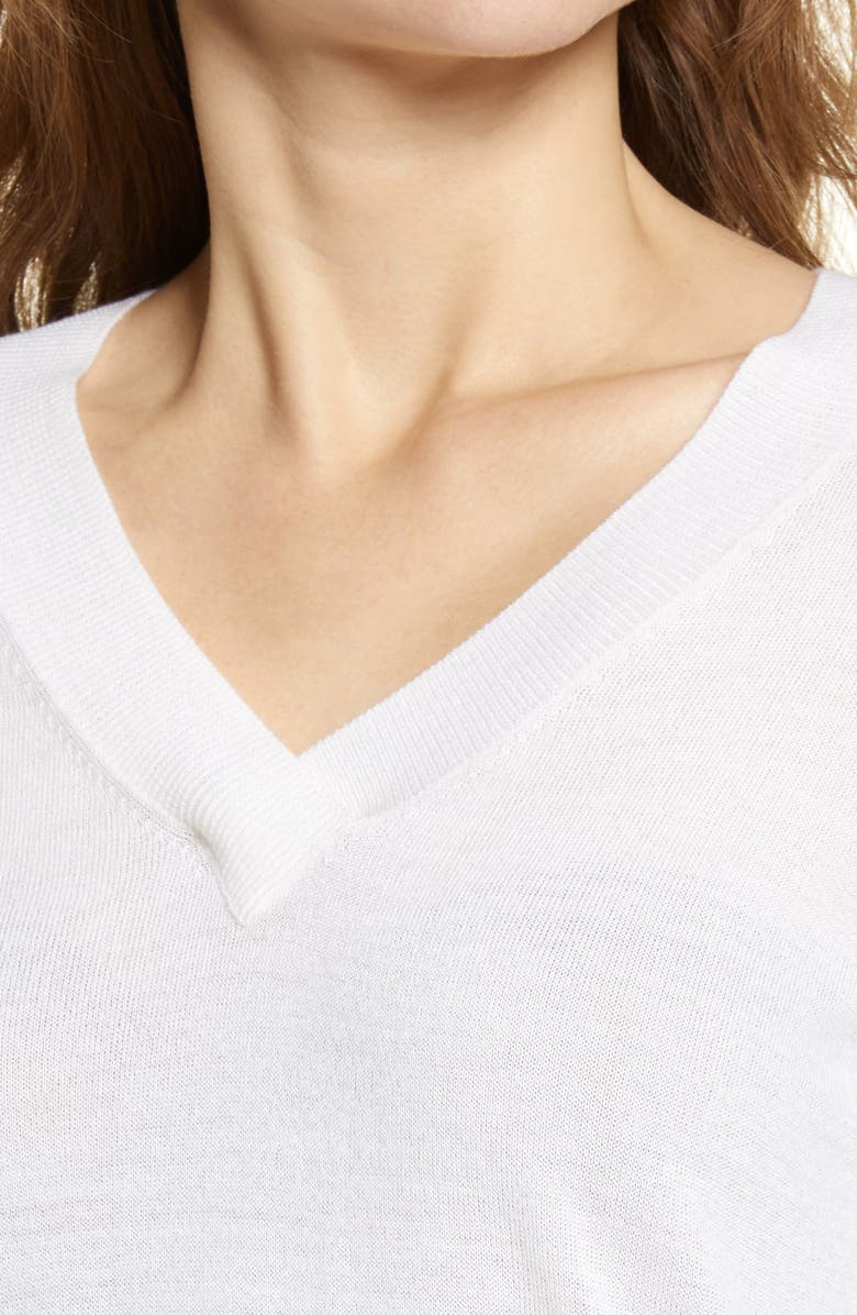 Halogen<sup>®</sup> V-Neck Merino Wool Blend Sweater, Alternate, color,