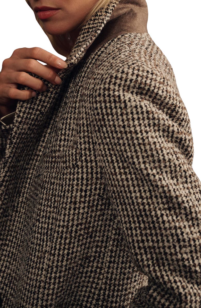Reiss Kai Wool Blend Houndstooth Check Coat, Alternate, color, 