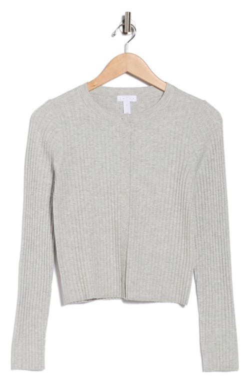 Leith Fitted Button Front Cardigan In Gray