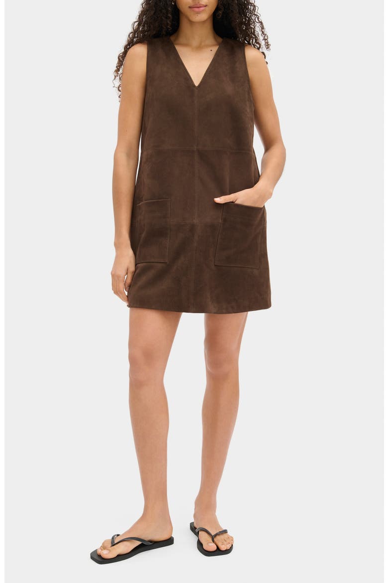 Piper Sleeveless Shift Dress, Main, color, BROWN