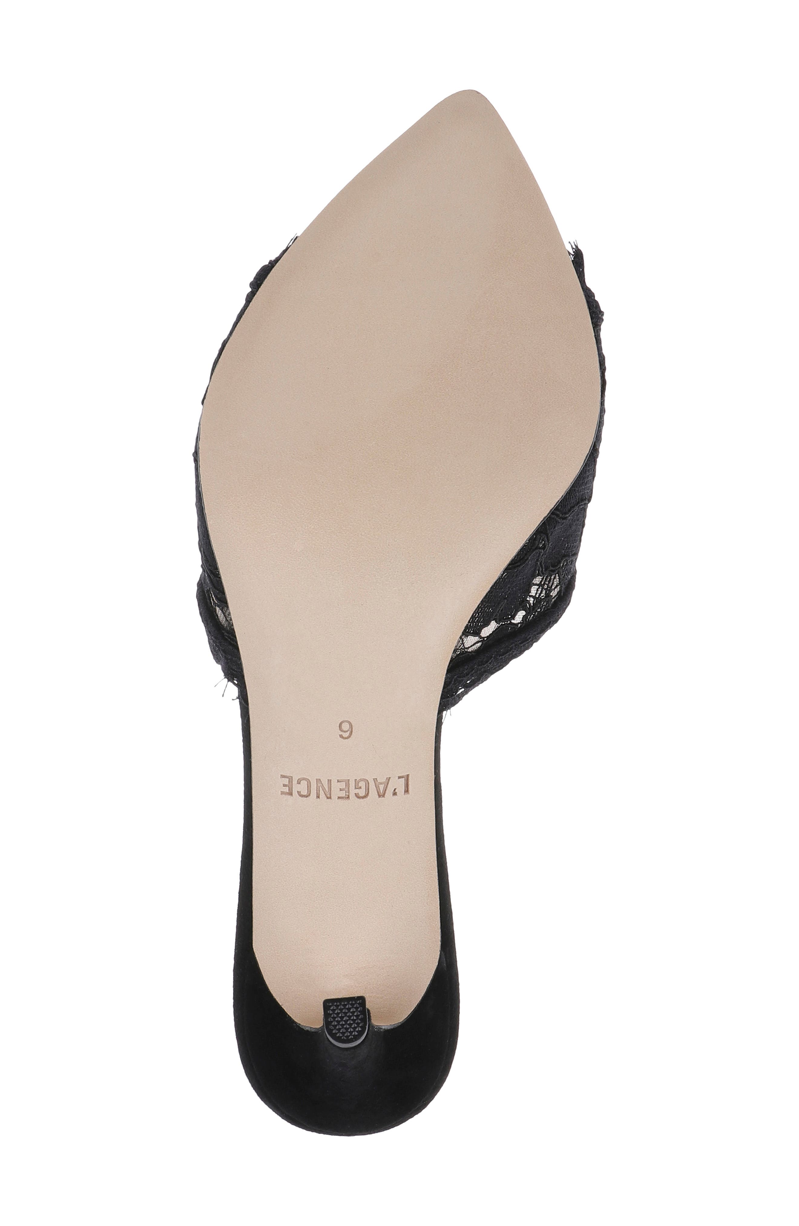Penn Pointed Toe Lace Sandal, Alternate, color, BLACK LACE