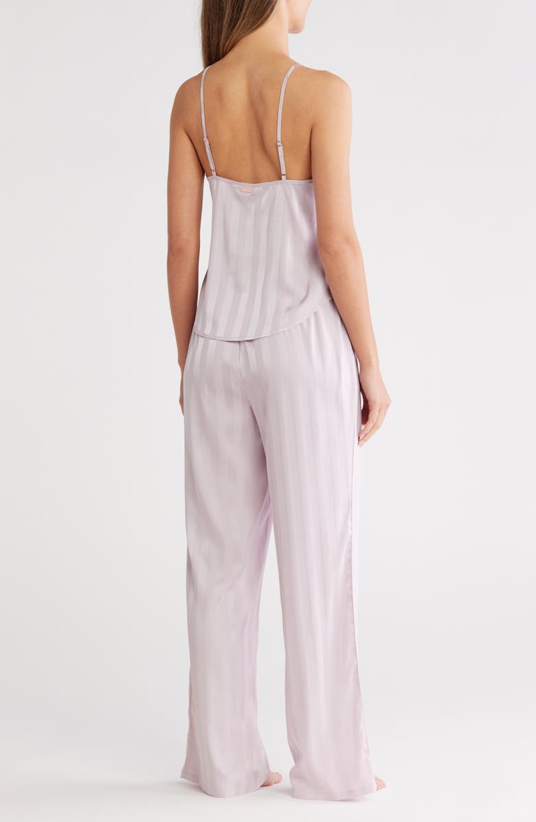 Danskin Stripe Jacquard Satin Camisole & Pants Pajamas, Alternate, color, Faded Lilac