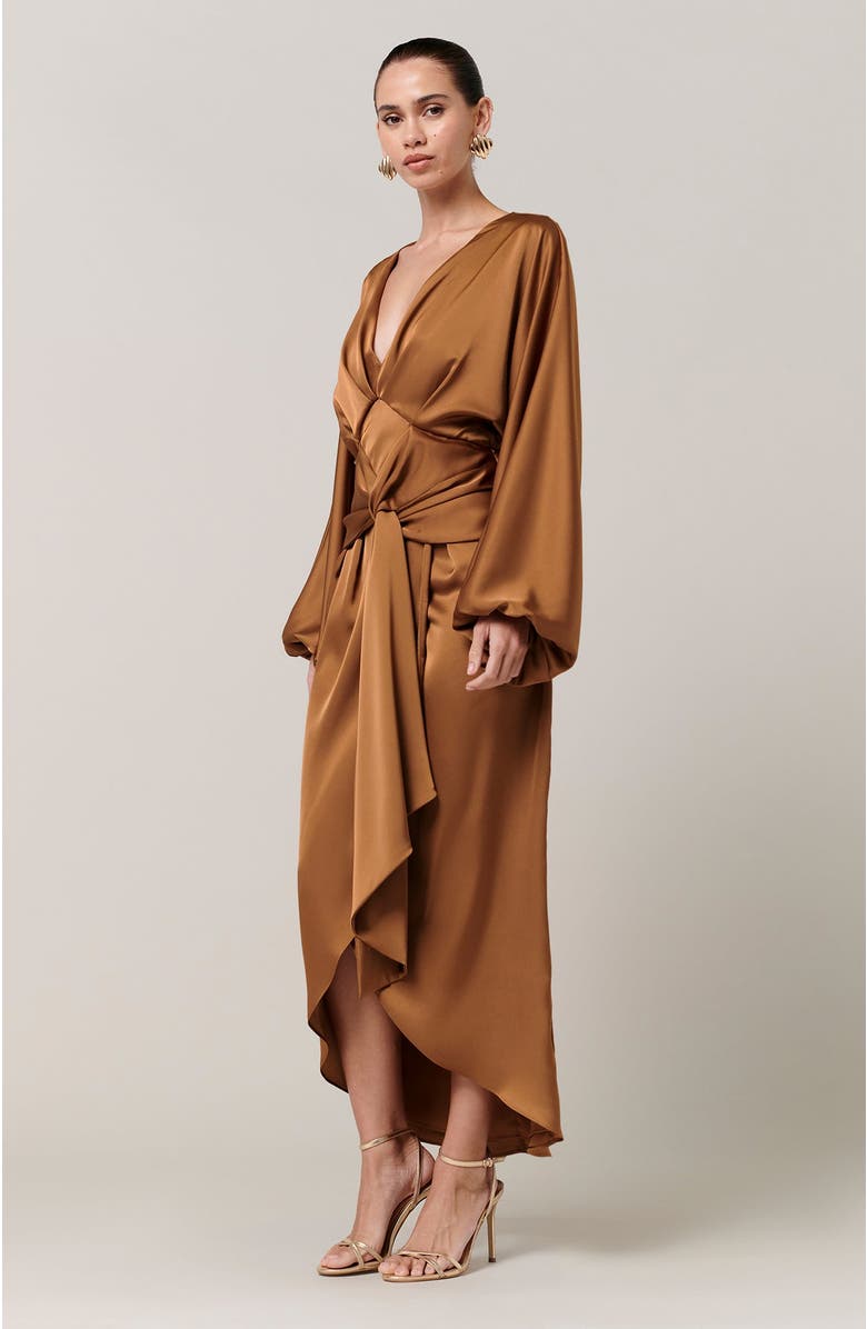 SAVEL Irena Midi Dress, Alternate, color, Bronze
