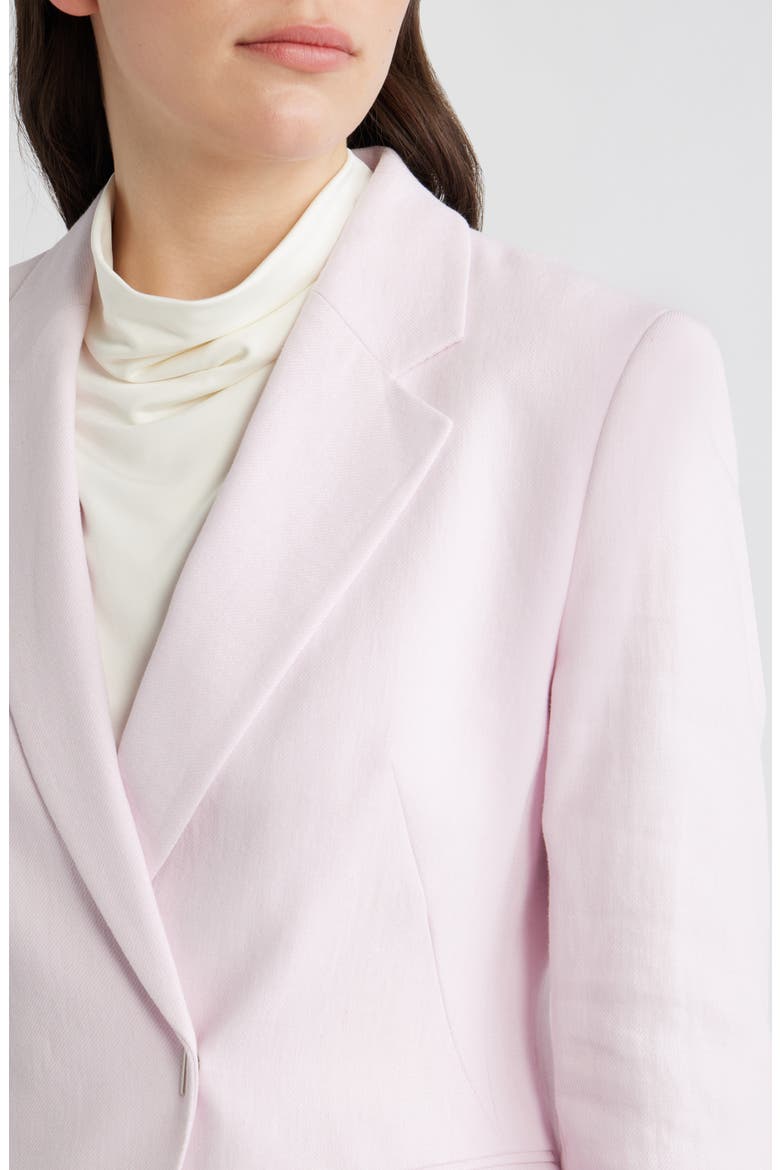 Jia Slim Fit Linen Blend Double Breasted Blazer, Alternate, color, OCEAN ROSE