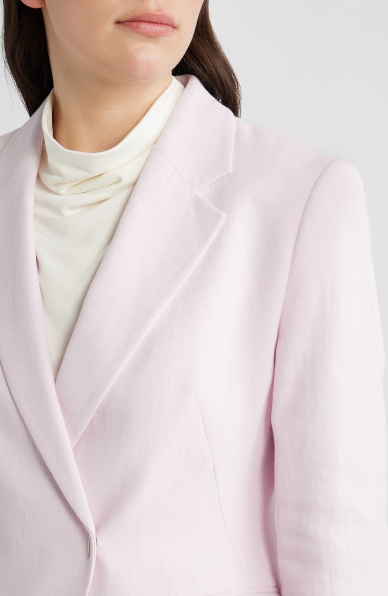 BOSS Jia Slim Fit Linen Blend Double Breasted Blazer, Alternate, color, Ocean Rose