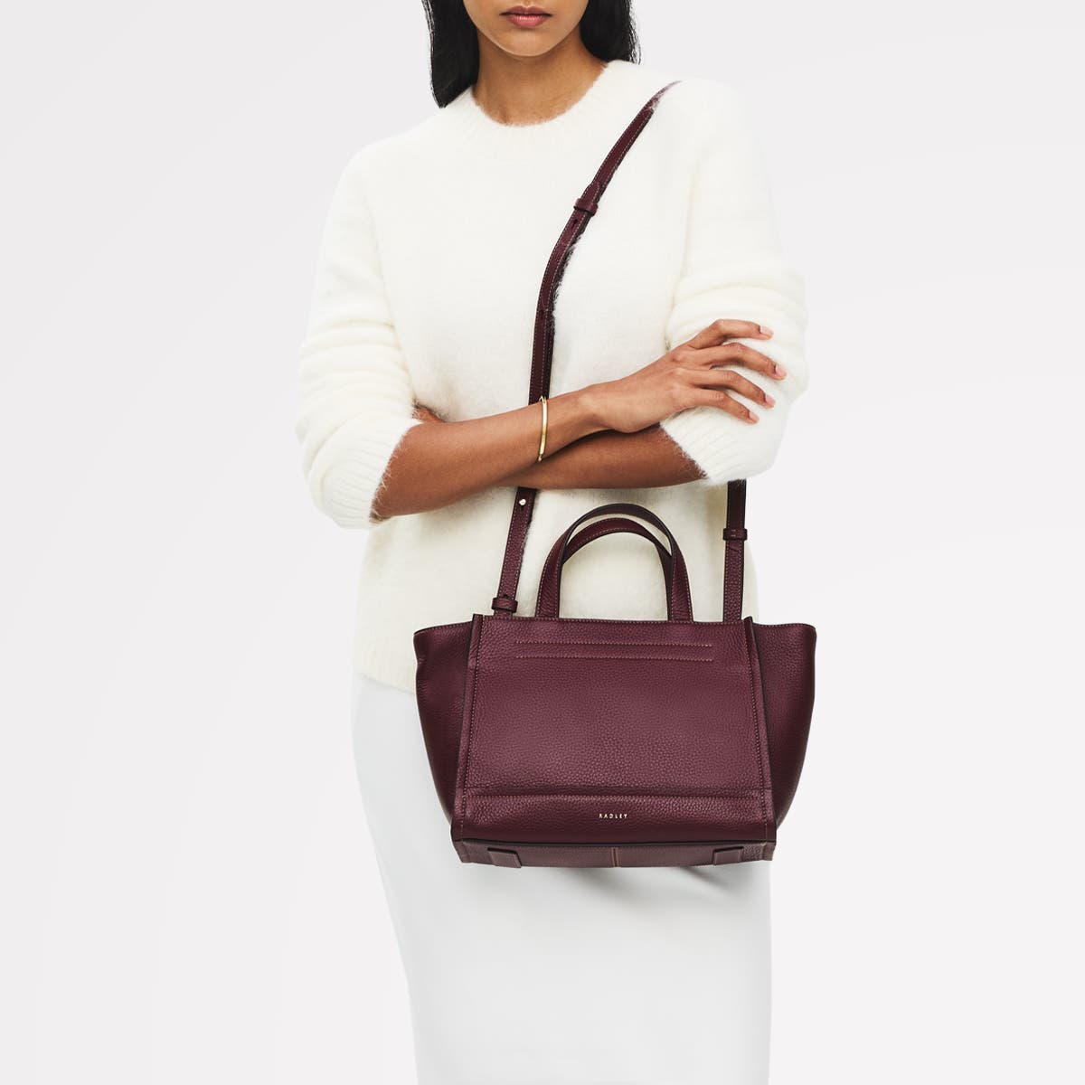 Oak Street Medium Ziptop Satchel Bag, Alternate, color, Dark Cherry