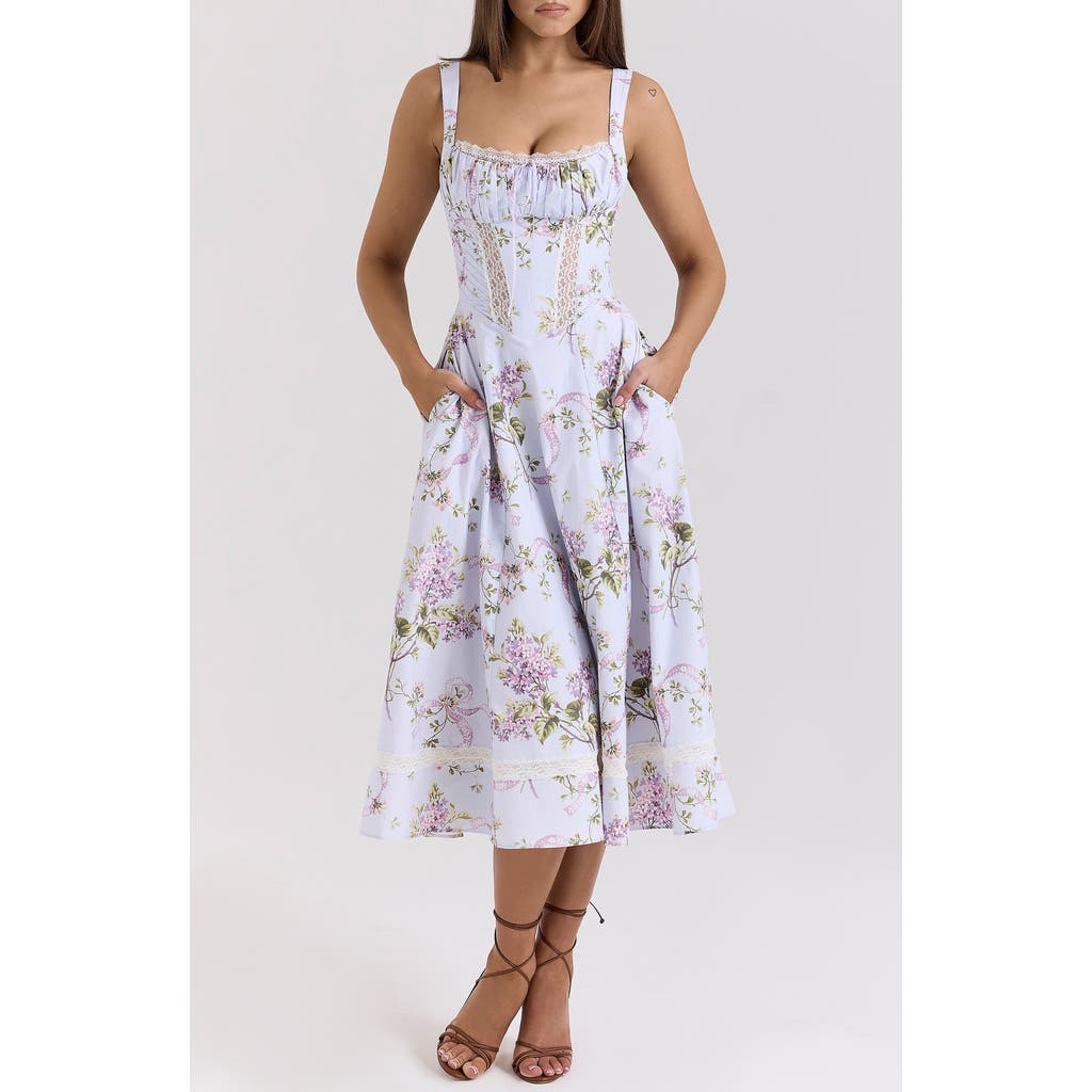 Shop House Of Cb Kim Midi Sundress In Pink Floral Prnt