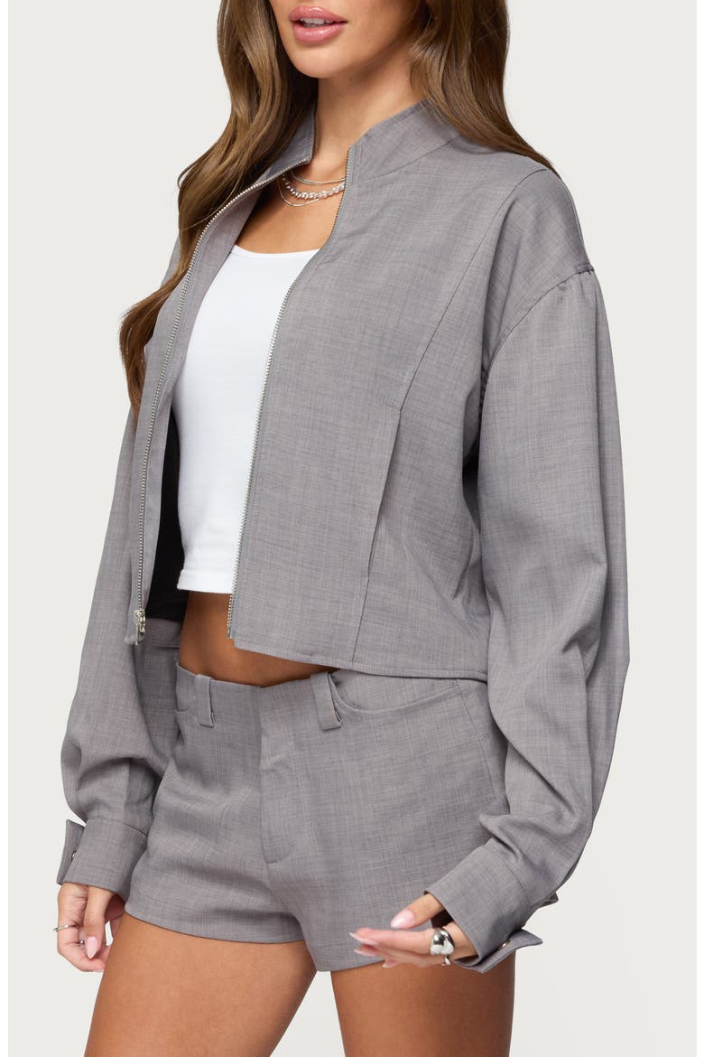 Roshelle High Neck Jacket, Alternate, color, LIGHT-GRAY