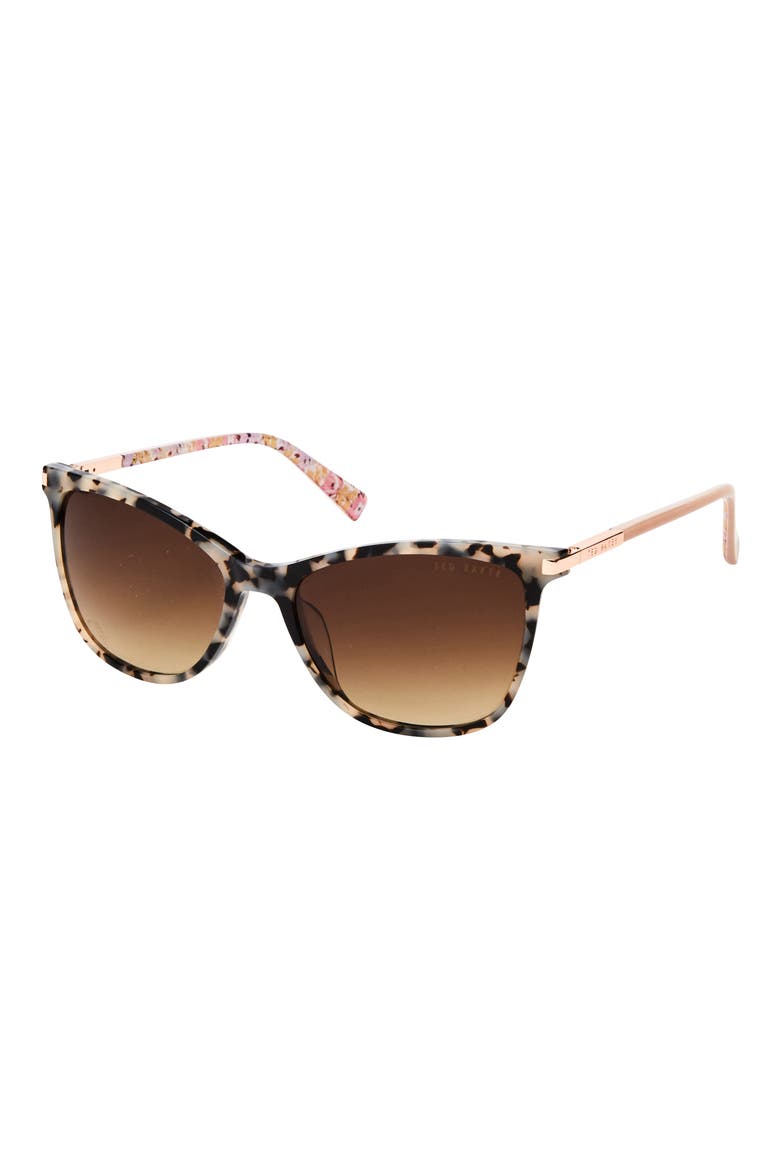56mm Gradient Cat Eye Sunglasses, Alternate, color, IVORY TORTOISE