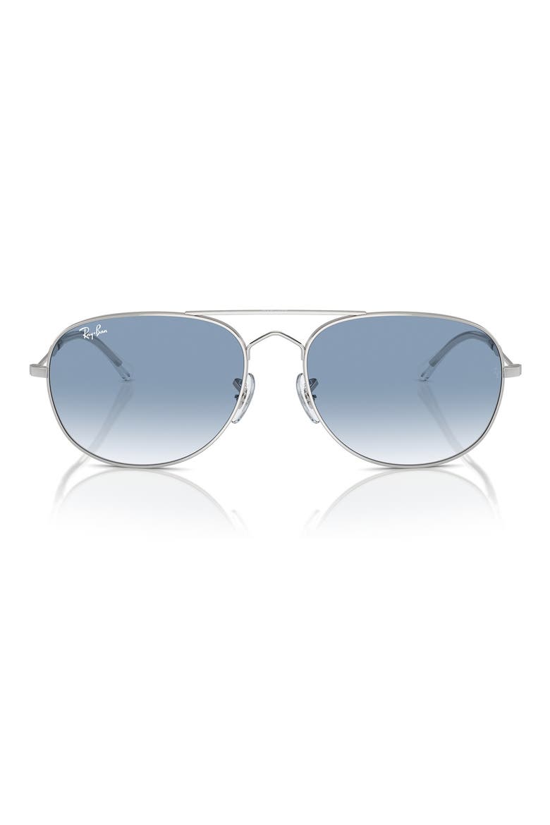 Bain Bridge 60mm Gradient Pillow Aviator Sunglasses, Main, color, SILVER