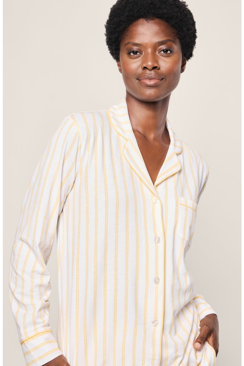 Stripe Classic Pima Cotton Pajamas, Alternate, color, YELLOW