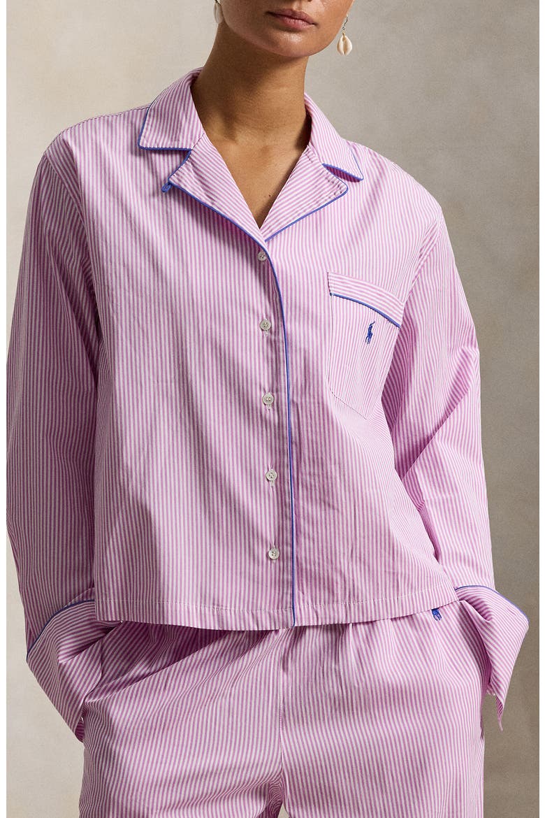 Core Stripe Cotton Pajamas, Main, color, VIOLET MEADOW