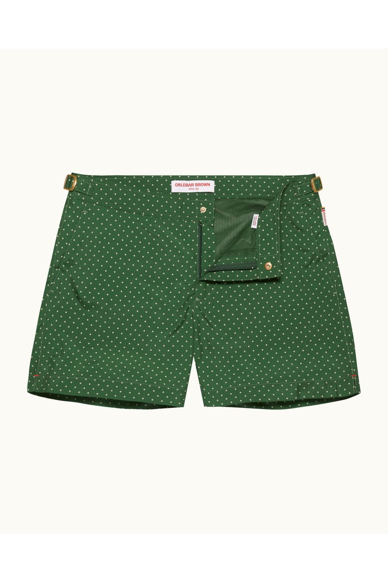Setter Polka-Dot Tailored-Fit Swim Shorts, Main, color, Agave Green