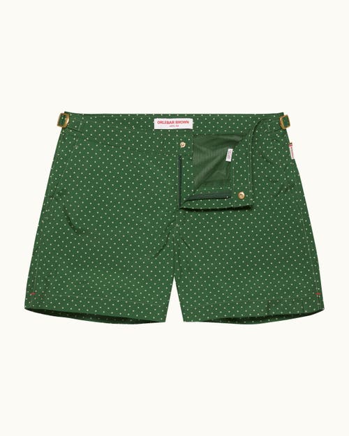 Orlebar Brown Setter Polka-dot Tailored-fit Swim Shorts In Agave Green