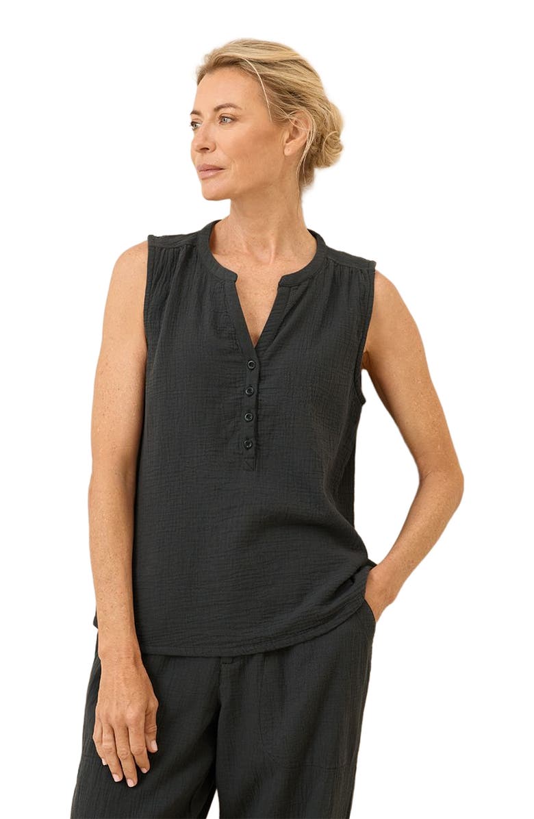 Pact Organic Cotton Coastal Double Gauze Henley Tank, Alternate, color, 