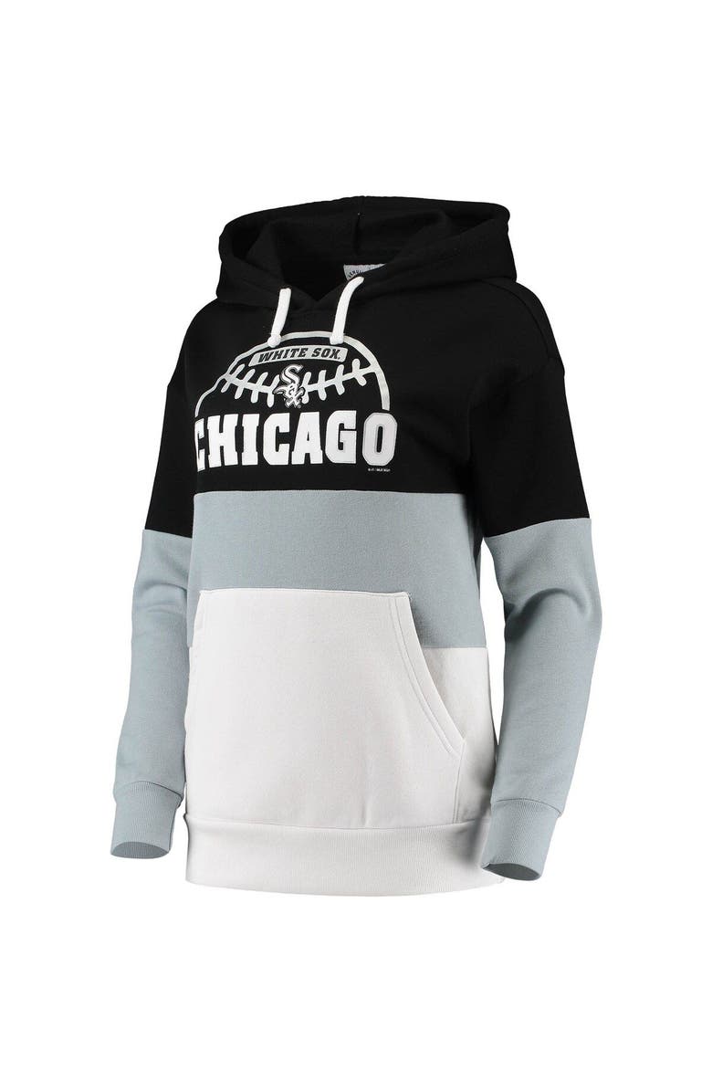 G-III SPORTS BY CARL BANKS Women's G-III Sports by Carl Banks Black/Gray Chicago White Sox Block and Tackle Colorblock Pullover Hoodie, Alternate, color, Black