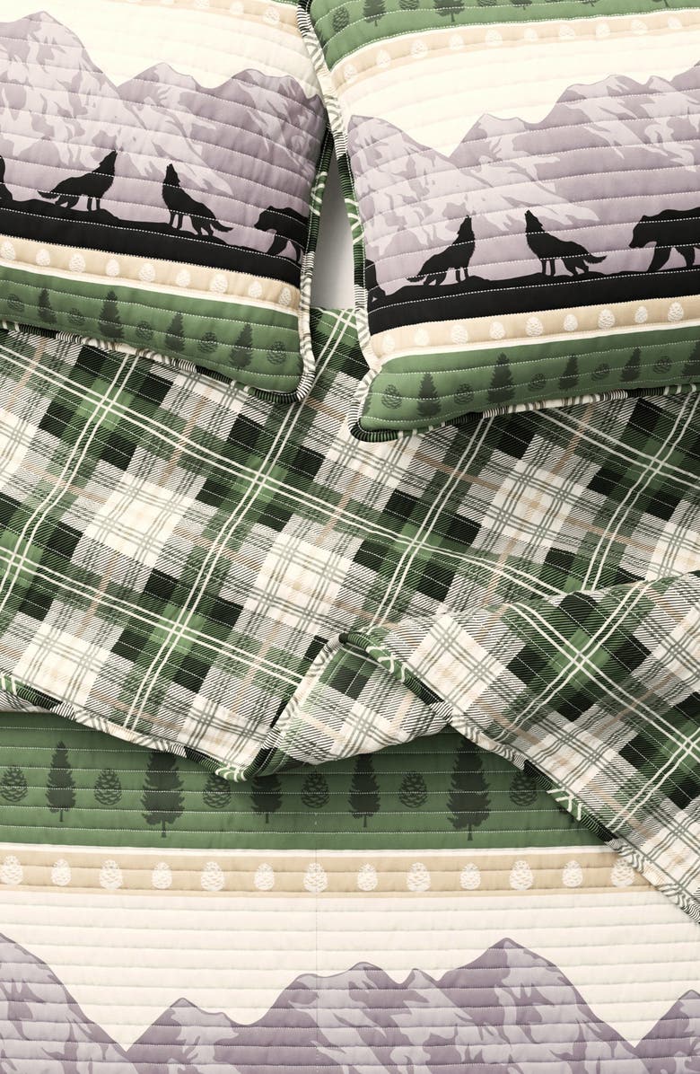 Woven & Weft Mountain Scene Plaid Quilt Set, Alternate, color,
