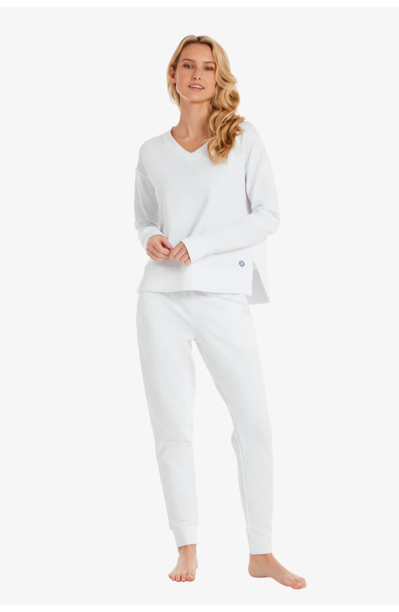 HELEN JON V-Neck Pullover, Alternate, color, White