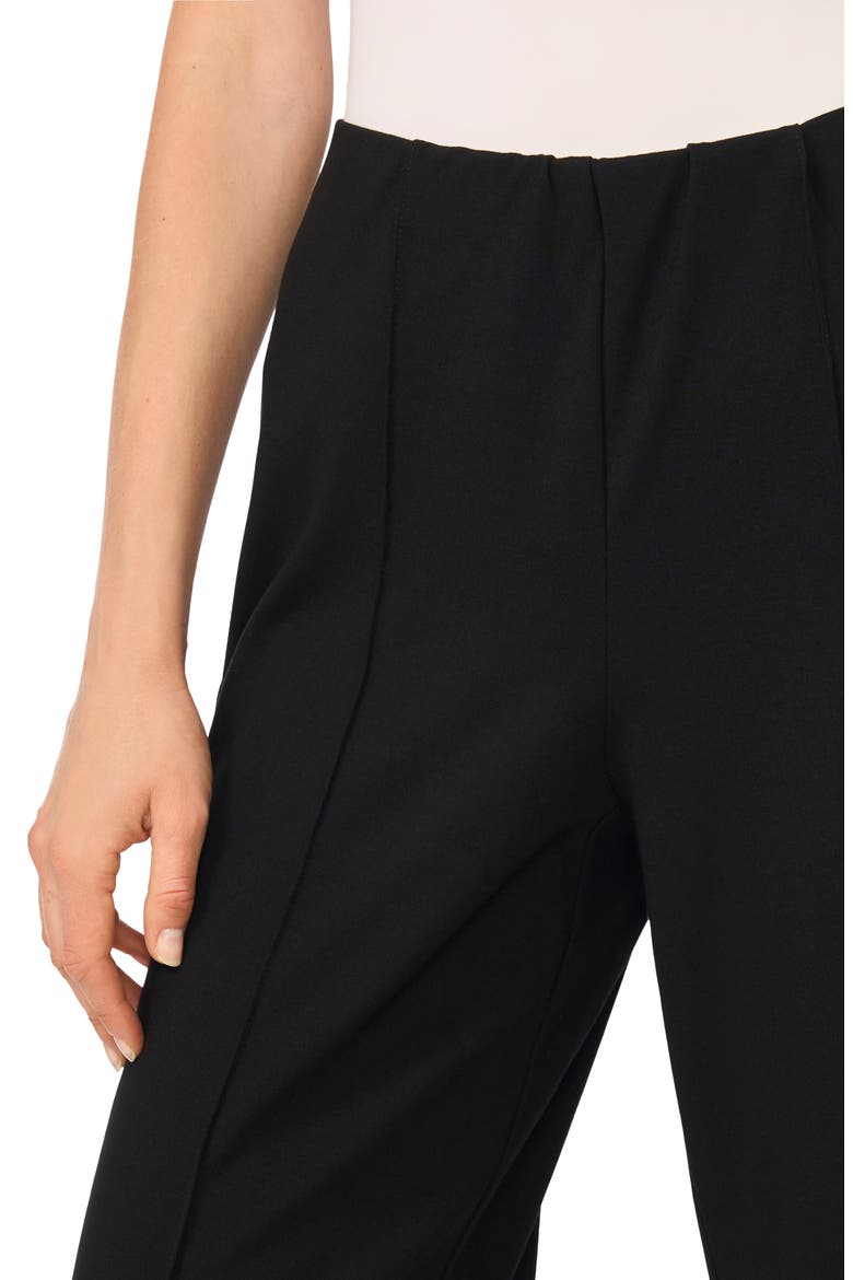 Seam Front Ponte Wide Leg Pants, Alternate, color, RICH BLACK