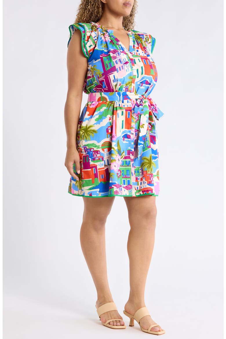 Rumi Town Print Minidress, Alternate, color, CREAM-BLUE-MULTI