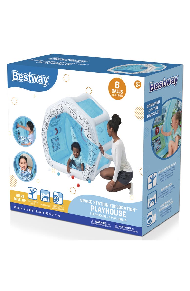 Bestway Space Station Exploration Kids Inflatable Playhouse, Alternate, color, Multicolored