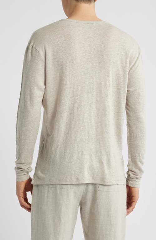 Alex Crane Sun Linen Long Sleeve T-shirt In Bone
